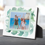 Watercolor Foliage Tabletop Photo Easel Plaque<br><div class="desc">Tabletop plaque with a built-in easel features your favourite photo accented with beautiful watercolor leaves on ANY COLOR BACKGROUND and any colour FRAMES to match your photo. CHANGE the date to the current year or you can delete it or add more information. Great as a gift or to display your...</div>