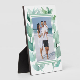 Watercolor Foliage Tabletop Photo Easel Plaque