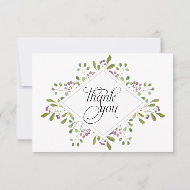 Watercolor Foliage Thank You (Front)