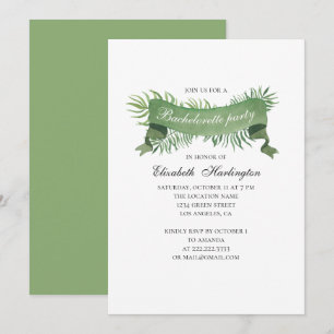 Watercolor foliage. Tropical bachelorette party Invitation