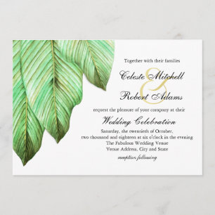 Watercolor Foliage Tropical Wedding Invitation
