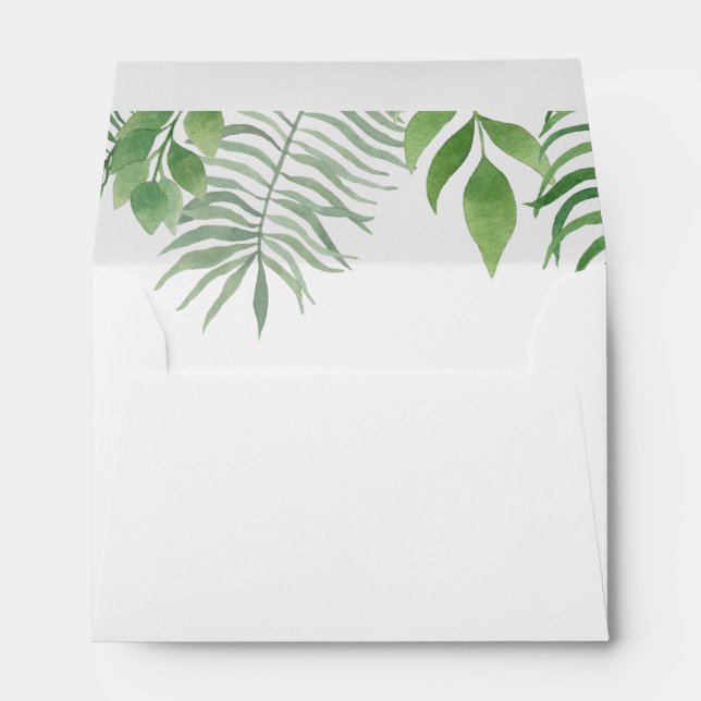 Watercolor Foliage Wedding Envelopes (Back (Bottom))