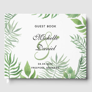 Watercolor Foliage Wedding Guest Book
