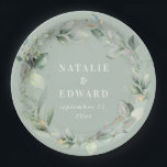 Watercolor foliage wedding party decor paper plate<br><div class="desc">Watercolor foliage wedding party decor. Colours can be changed. Part of a elegant wedding collection.</div>