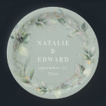 Watercolor foliage wedding party decor paper plate<br><div class="desc">Watercolor foliage wedding party decor. Colours can be changed. Part of a elegant wedding collection.</div>