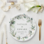 Watercolor foliage wedding party decor paper plate<br><div class="desc">Watercolor foliage wedding party decor. Colours can be changed. Part of a elegant wedding collection.</div>