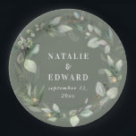 Watercolor foliage wedding party decor paper plate<br><div class="desc">Watercolor foliage wedding party decor. Colours can be changed. Part of a elegant wedding collection.</div>