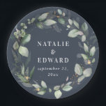 Watercolor foliage wedding party decor paper plate<br><div class="desc">Watercolor foliage wedding party decor. Colours can be changed. Part of a elegant wedding collection.</div>