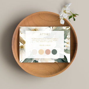 Watercolor Foliage Wedding Pastel Attire Card