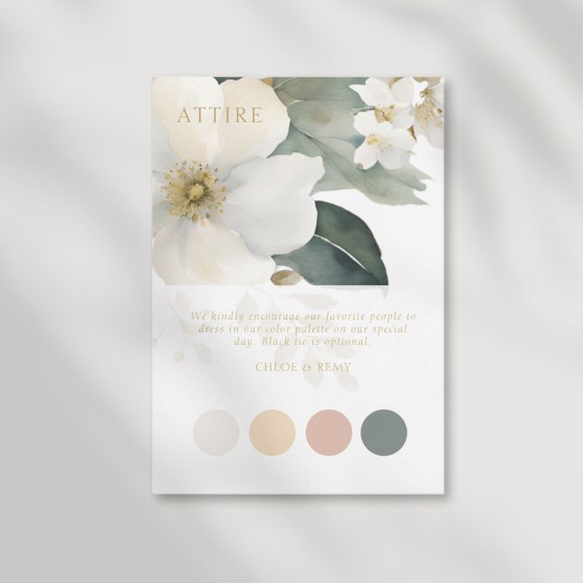 Watercolor Foliage Wedding Pastel Attire Card (Creator Uploaded)