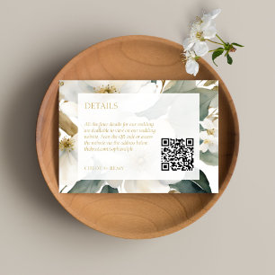 Watercolor Foliage Wedding QR Code Details RSVP Card