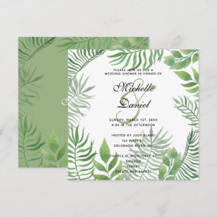 Watercolor Foliage Wedding Shower Invitation