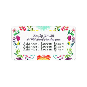 Watercolor Folk Art Floral Address Labels