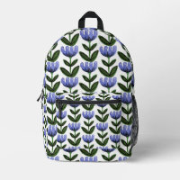 Watercolor Folk Art Flower Print Bag