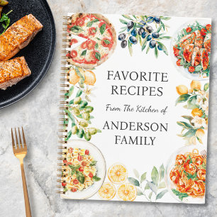 Watercolor Foods Personalised Family Recipe Book