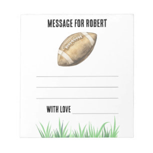 Watercolor Football Birthday time capsule message Notepad