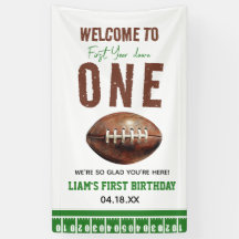 Watercolor Football First Year Down | 1st Birthday