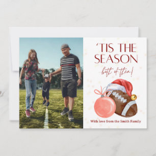 Watercolor Football Season Christmas Card