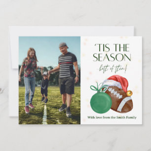 Watercolor Football Season Christmas Card [green]