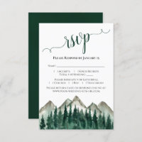 Watercolor Forest and Mountains Rustic Wedding