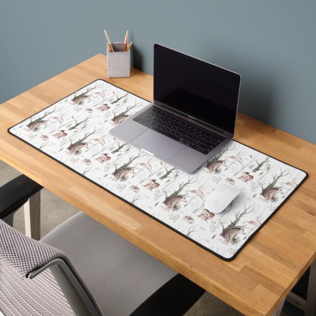 Watercolor Forest Animals Desk Mat (Office 2)