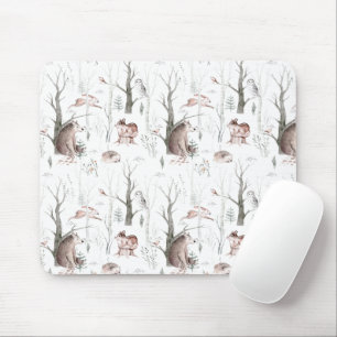 Watercolor Forest Animals Mouse Mat