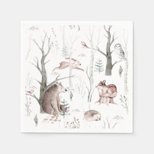 Watercolor Forest Animals Napkin