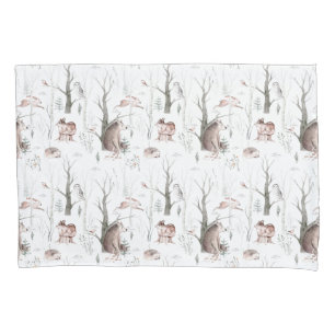 Watercolor Forest Animals Pillowcase