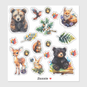 Watercolor Forest Animals Scrapbook Stationery