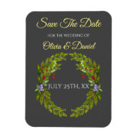 Watercolor forest berries and mushrooms wedding wr