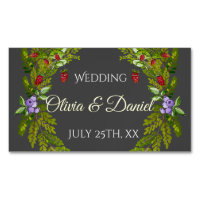 Watercolor forest berries and mushrooms wedding wr