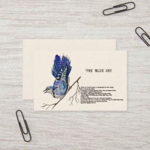 Watercolor forest bird Blue Jay Business Card