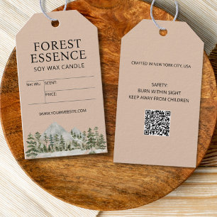 Watercolor Forest Candle Natural Product Price Tag