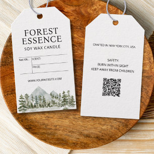 Watercolor Forest Candle Natural Product Price Tag