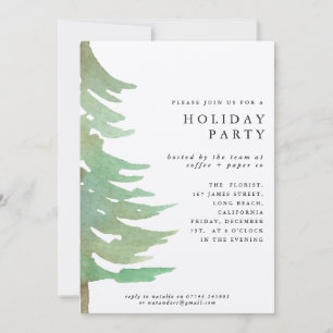 Watercolor forest corporate party invitation