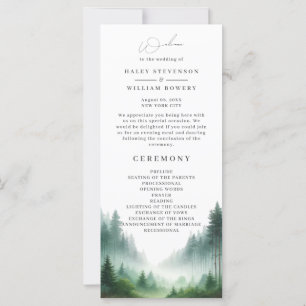 Watercolor Forest Destiantion Wedding Program