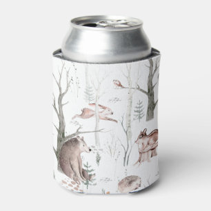 Watercolor Forest Friends Baby Shower Can Cooler