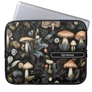 Watercolor Forest Greenery Mushrooms Fall Laptop Sleeve