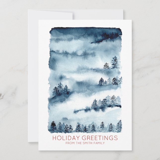 Watercolor Forest | Holiday Greetings Card (Front)