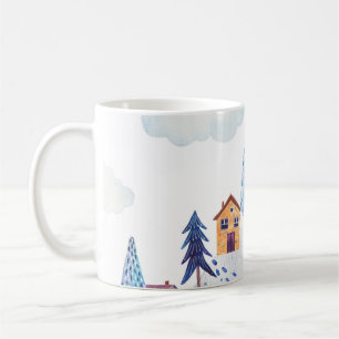 Watercolor Forest: Idyllic Landscape Illustration Coffee Mug