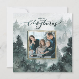 Watercolor Forest | Merry Christmas Photo Card