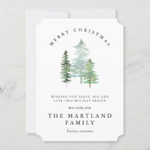 WATERCOLOR FOREST-MERRY CHRISTMAS (PHOTOGRAPH) HOLIDAY CARD