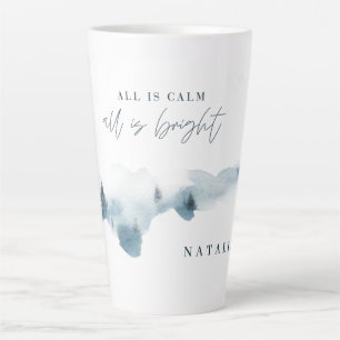 Watercolor forest minimal personalised Christmas Latte Mug