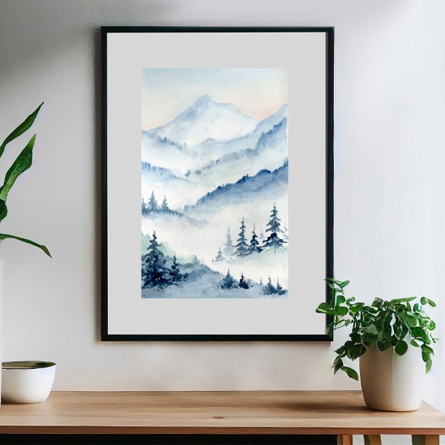 Watercolor Forest Mountains 5 Poster (Creator Uploaded)