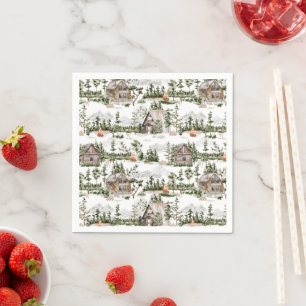 Watercolor Forest Pattern Napkin