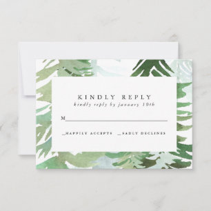 Watercolor forest reply card