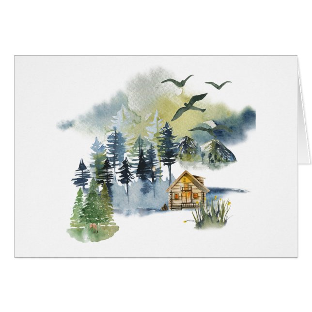Watercolor forest scene customisable (Front Horizontal)