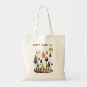 Watercolor Forest Scenery Happy Earth Day Tote Bag