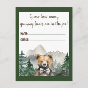 Watercolor Forest, Teddy Bear, Baby Shower Game Enclosure Card