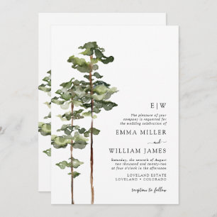 Watercolor Forest Wedding Invitation